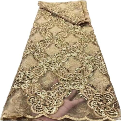 African Lace Fabric 2021 Latest African Organza Lace Fabric With Sequins Nigeria Party Wedding Sewing RF-175