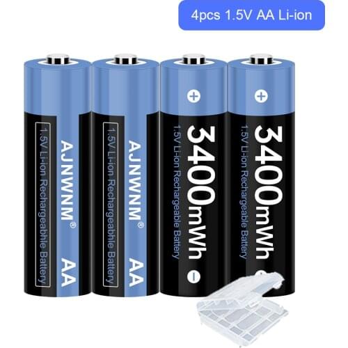 AJNWNM AA 1.5v Rechargeable Battery 3400mWh 1.5v Rechargeable Battery AA for Flashlight Camera 1.5v AA Rechargeable Battery