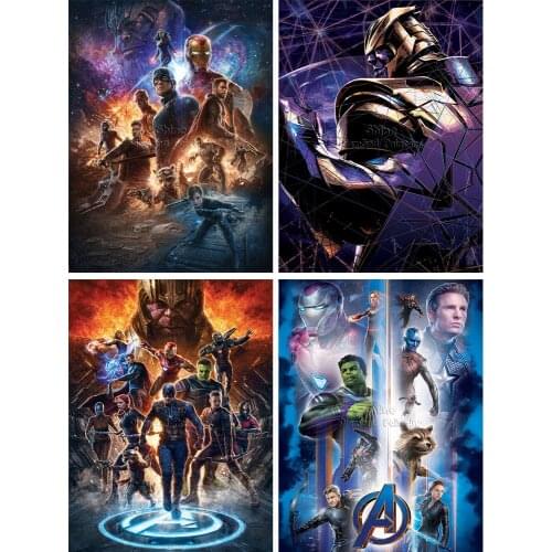 Diamond Painting Cartoon Marvel Avengers Thanos 5D DIY Square Round Embroidery Mosaic Set Cross Stitch Home Decoration Art Gift