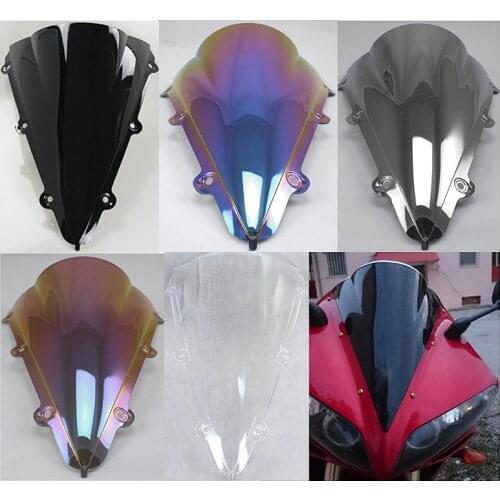 Motorcycle Screen Glass WindScreen Windshield Deflectors For 2004 2005 2006 04 05 06 Yamaha YZF 1000 R1 YZF-R1 Black White