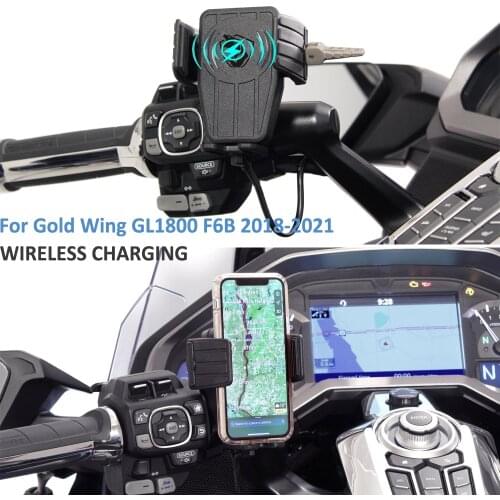 Wireless Fast Charging For HONDA Gold Wing GL 1800 F6B GL1800 DCT 2018-2021 2019 Motorcycle GPS Phone Holder Navigation Bracket