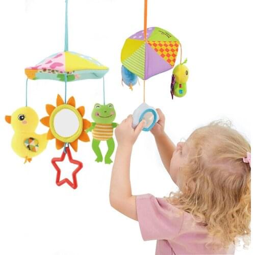Baby Toys Baby Stroller Pendant Doll Rotating Soft Animal Bed Hanging Toy 0-12 months Rattle Bed Bell Frog Chick