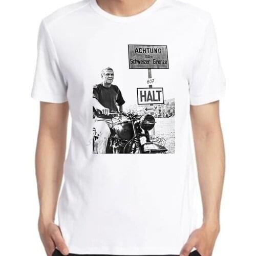 Steive Mcqueen the Great Escape Breathable Printed Graphic Tee Harajuku Oversized t shirt Tops Streetwear Men Clothing