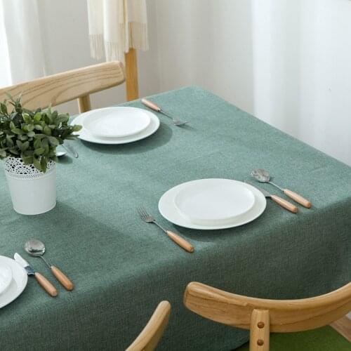 Europe Style Cotton Linen Tablecloth Embroidered Rectangular Dining Table Cloth for Dining Room Banquet Decor