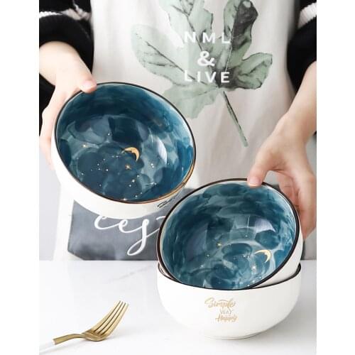 Salad Bowl Porcelain Plate Japanese style Home Decor Tableware Ceramic Dinner Bowls soup noodle rice bowl