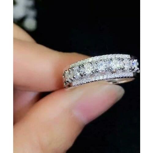 Huitan Dazzling Silver Color Finger Rings for Women AAA White Cubic Zirconia Fashion Wedding Bands Eternity Jewelry 2021 Trends