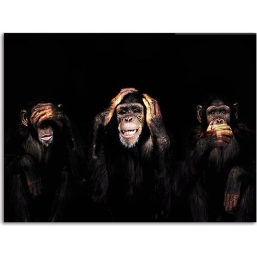 Canvas Painting Watercolour Thinking Monkey Posters and Prints Wall Art Picture for Home Decor Nursery Decor No Frame