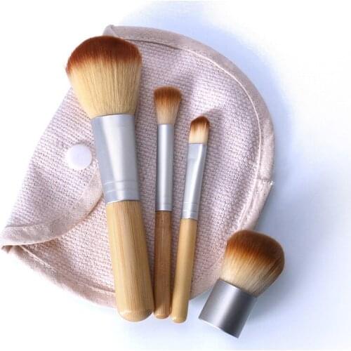 4PCS/LOT Bamboo Brush Foundation Brush Make-up Brushes Cosmetic Face Powder Brush For Makeup Beauty Tool Dropshipping