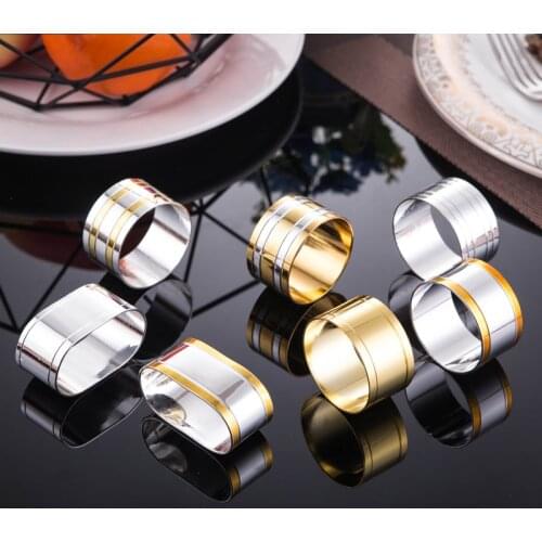 Metal Alloy Napkin Rings Gold And Silver Color For Table Decoration Table Napkin Rings Wholesale Metal Shiny Colour
