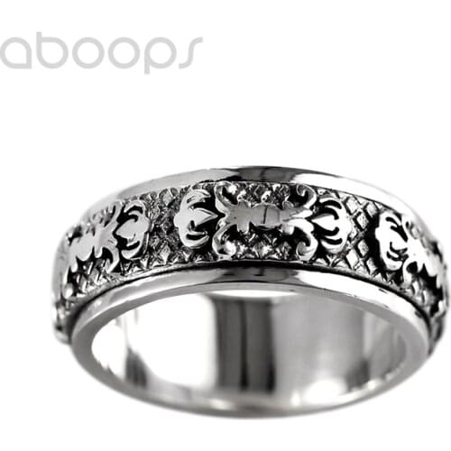 Vintage 925 Sterling Silver Vajra Dorje Ring,Buddhist Amulet Ring for Men Boys,Size 7.5-11,Free Shipping