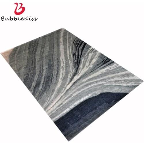 Bubble Kiss Carpets For Living Room European Abstract Blue Gray Striped Pattern Rugs For Living Room Decoration Delicate Rugs