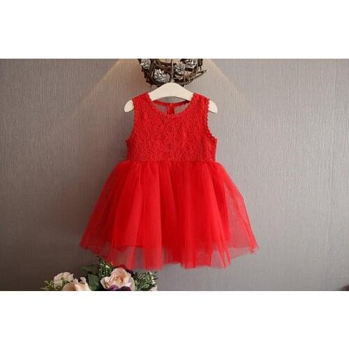 Girls Summer Dress 2019 Backless Youth Party Butterfly-knot Princess Dress Girls Dress Red 2-6t