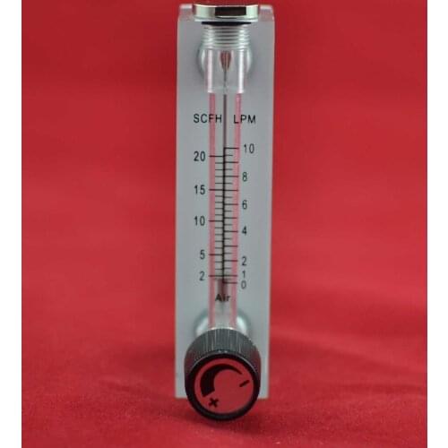 LZM-6T 1-10LPM/2-20SCFH panel type acrylic flowmeter(flow meter) with adjust valve bass fitting Female G1/4" Male M18*1.5