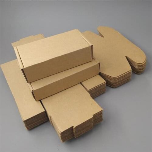 Small Square Kraft Paper Folding Box Corrugated Board Box Tan Postal Box for DIY Jewelry Box Packaging Craft Gift Wrapping