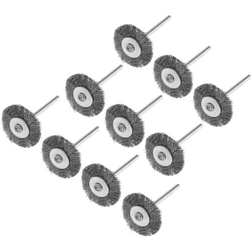 10pcs Mini Polishing Steel Wires Brush with Handle and 25T Type for Cleaning / Grinding / Polished