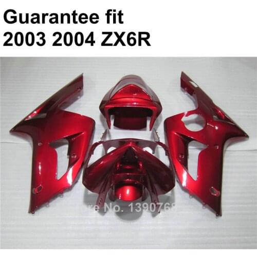 ABS plastic fairing for Kawasaki ZX6R 2003 2004 wine red fairings kit Ninja ZX 6R 636 03 04 IT23