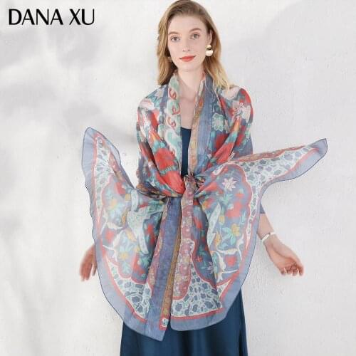 2020 Silk Long Scarf Luxury Brand Women New Design Beach Blanket Shawl Wear Swimwear Bandana Hijab Face Shield Foulard