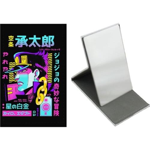 JWEIJIAO Anime Portable cosmetic mirror JoJo Bizarre Adventure Stainless Steel Makeup Folding Ultra-thin girl Mirror JO28