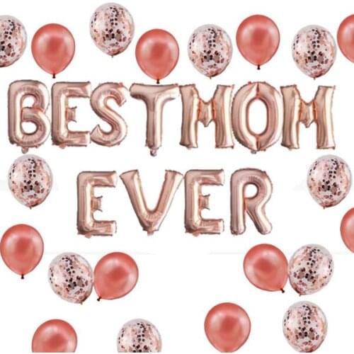 Happy Mothers Day Balloon Banner 16" Best Mom Ever Balloons for happy mothers day Mothers Birthday Mothers Day Party Events
