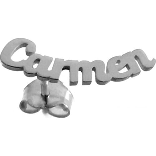 Minosilver custom sterling silver earring (with any name) half pair, the perfect gift for women and girls