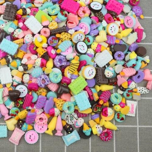 40pcs Multiple Pattern Styles Cream Resin Ornaments DIY Craft Supplies Basteln Hair Accessories Phone Shell Patch Arts Kid Toys