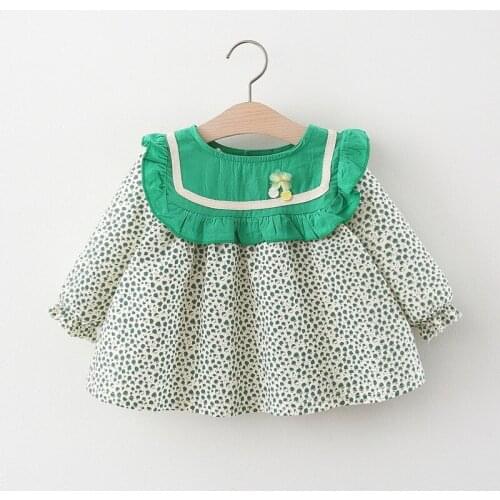 Spring newborn baby girls clothes 1 year baby birthday floral long-sleeved dresses dress for baby girls' clothing 0-2 T dress