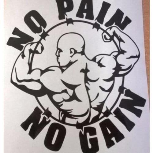 For NO PAIN NO GAIN wall art gym body building fitness vinyl graphic sticker