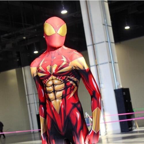 Adult/Kids Advanced Suit Gold Costume Cosplay 3D Printed Lycra Spandex Homecoming Halloween Costume Bodysuit