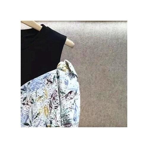 2021 Spring and Summer New Embroidery Lace Hollow Fake Two-piece Splicing Shirt Women Top