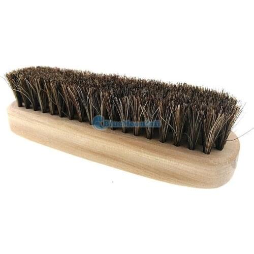 1 Pcs Wooden Handle Horse Hair Bristle Brush For Leather Boot Shoes Polishing Brush
