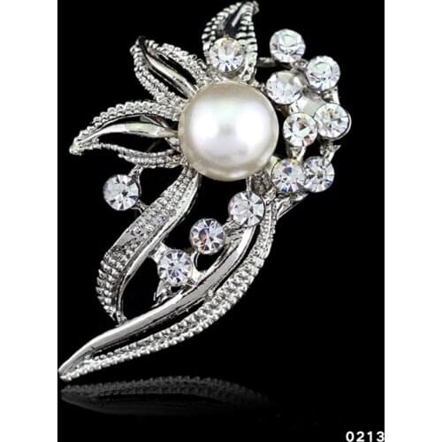 14 types Fashion Bridal Bouquet Flower Pattern Brooch Pin Rhinestone Inlaid Crystal Women Wedding Brooches Fine Jewelry