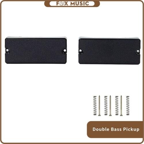 2Pcs Electric Bass Guitar Pickups Open Humbucker Double Coil Bridge Neck Pickup Set Black No Hole for 4-String Bass