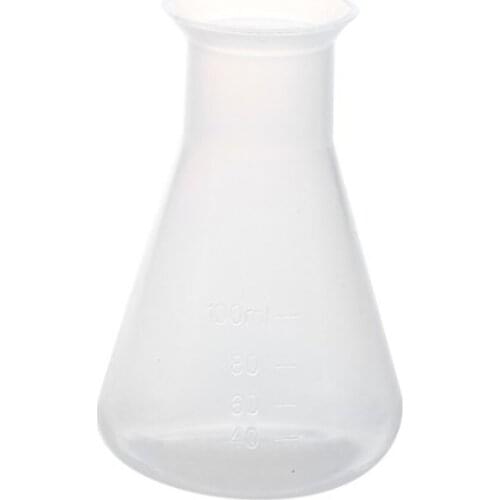 2pcs/lot 50-1000ml Clear White Plastic Laboratory Chemical Conical Flask Storage Bottle