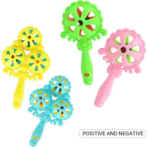 7pcs/set Random Color Plastic Hand Shaking Bell Newborn Baby Rattles Toy Infant Teether Toy Kids Grasp Hand Bells Toys