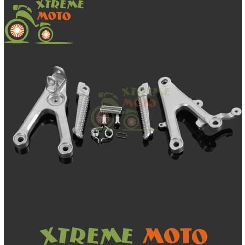 Aluminum Front Rider Footrests Foot Pegs Rests Pedal Tripod Brackets Mount For Yamaha R6 03 04 05 YZF R6S 06 07 08 09 10
