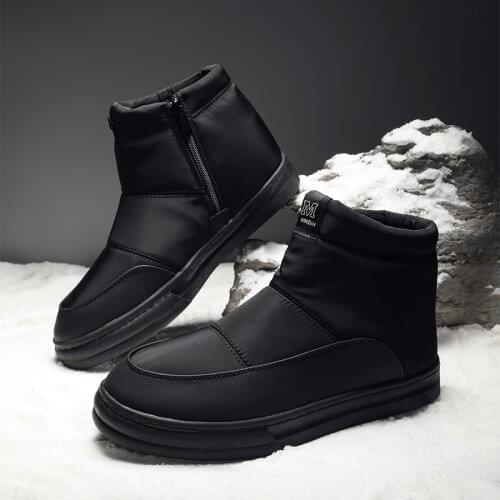 Winter Men Snow Boots Warm Fur Plush Non-Slip Waterproof Male Thickened Cotton Casual Shoes Comfortable Big Size Botas De Hombre