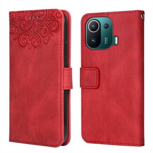 For on Xiaomi Mi 11 Pro Flower Embossing Case Coque for Mi 11 Pro Wallet Leather Case for Xiaomi Mi11 11 Pro Phone Bag