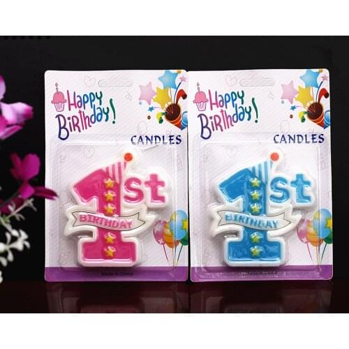 Baby 1 year old birthday candle cartoon candle smokeless environmental protection birthday candle one year old celebration