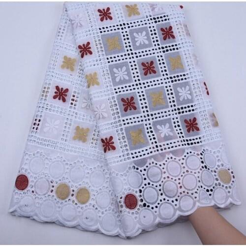 Breathable Comfortable African Swiss Cotton Voile Lace In Switzerland With Hole Nigerian Tulle Lace Fabric For Daily Dress S1768