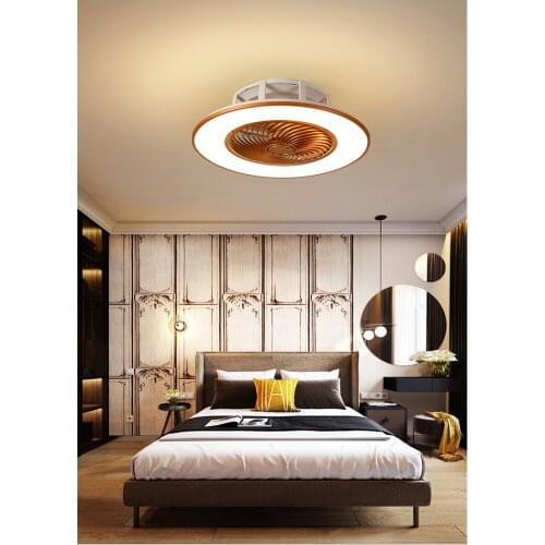 European simple modern ceiling fan lamp dining room bedroom study living room quiet thin invisible decorative ceiling lamp