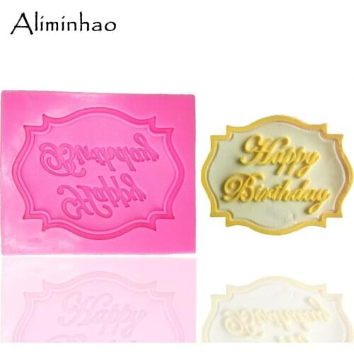 B0070 Happy birthday letter form for cupcakes Cake dessert Sugarcraft Silicone mould fondant cake decorating tools chocolate