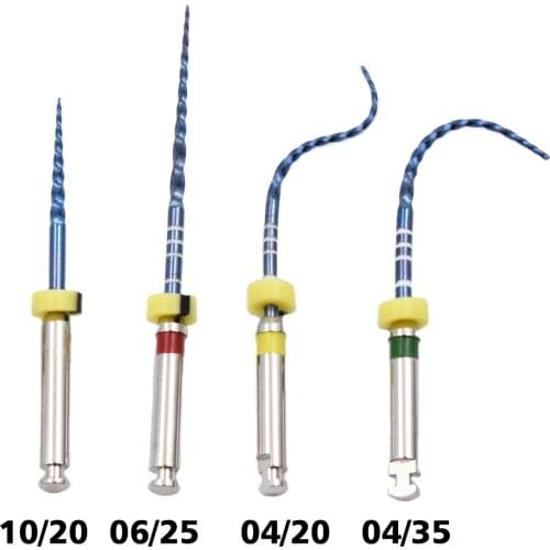 Dental instrument 04 06 taper heat activation blue files engine use rotary files endondontic root canal NITI dentist tool