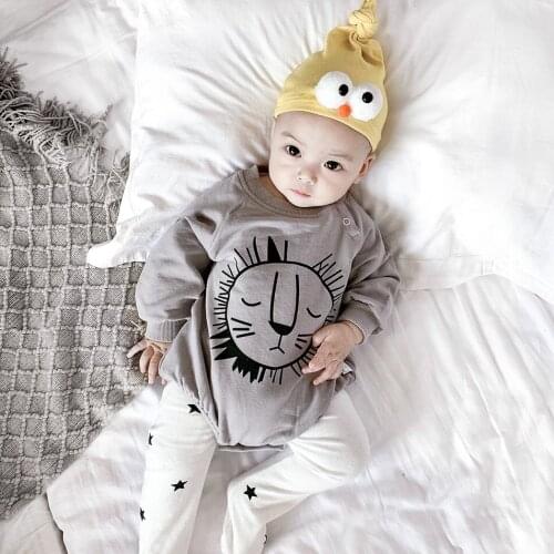 2020 Baby Clothes Set Boys Cute Lion Bodysuit + Star Legging Girls Outfit Infant Clothing 0-2Y Autumn