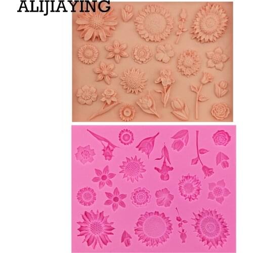 M0525 Chrysanthemum Fang Dan Cake Decoration Silicone Mold Chocolate Mold Diy Baking Sun Flower Candy Gerbera Daisy Flower