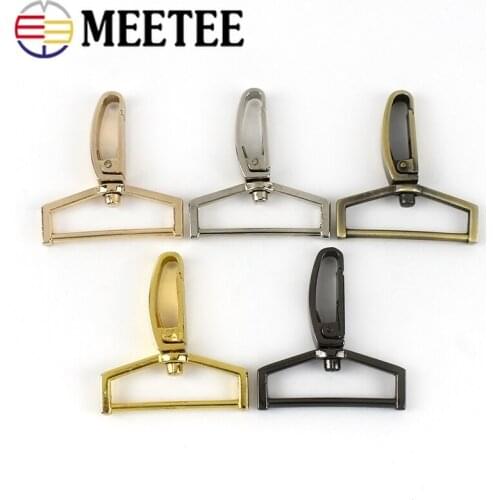 Meetee 2pcs 38mm Metal Lobster Clasp Swivel Trigger Clips Snap Hooks for Bags Belt Strap Hang Buckle DIY Hardware Accessory H2-3