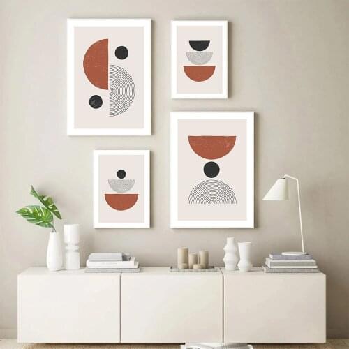 Neutral Geometry Shapes Canvas Art Poster Abstract Line Rainbow Wall Painting Minimalist Print Pictures Living Room Home Decor