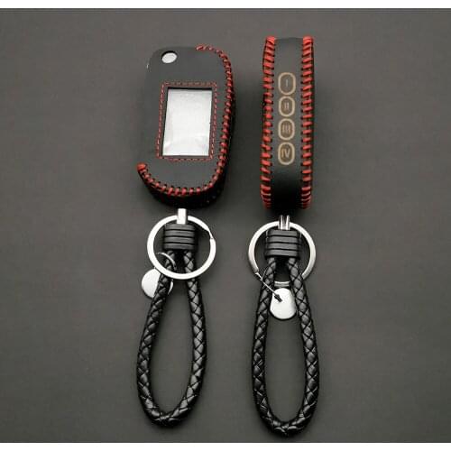 New Arrival Leather Case for Scher-Khan Magicar 5 6 Uncut Blade Fob Cover M5 M6 4 Buttons Folding Car Flip Remote + Keychain