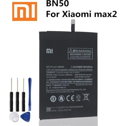 Xiaomi BN50 4890mAh Original Replacement Battery For Xiaomi max2 max 2 Genuine Phone Battery With Free Tools
