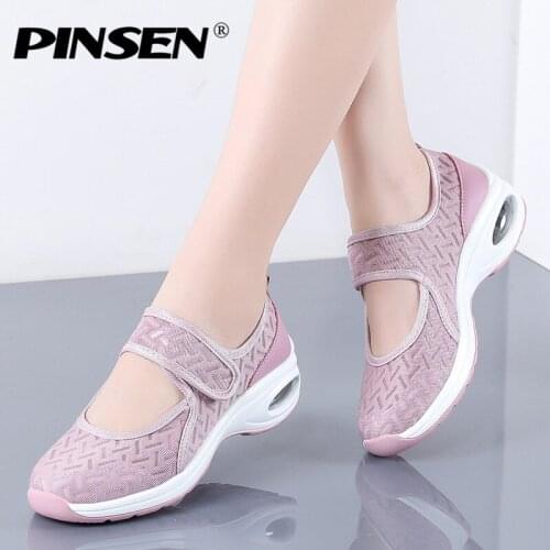 PINSEN 2020 Fashion Women Flat Shoes Breathable Mesh Casual Shoes Woman Creepers Female Ballerina Flats Moccasins Ladies Shoes