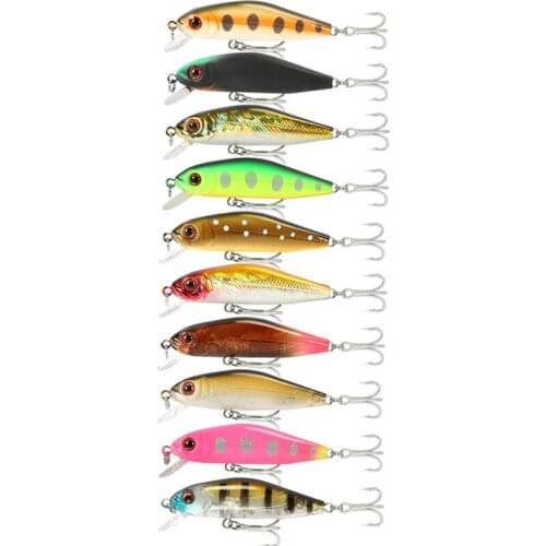 10pcs Floating Minnow Fishing Lure 5.8cm 5g Hard Artificial Bait Crankbait Wobblers 3D Eyes Bass Pike Carp Fishing Tackle